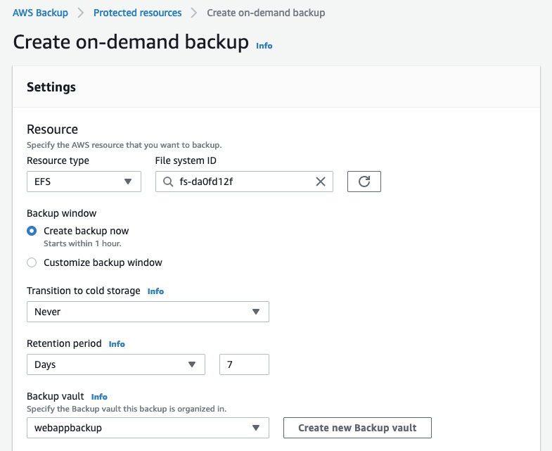 Amazon EFS Backup and Restore using AWS Backup Amazon  Services
